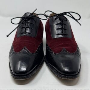 Neiman Marcus ‘Gravati’ Lace ups ~ Black leather and Burgundy suede